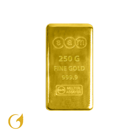 SAM 250 Gram Gold Bar 24