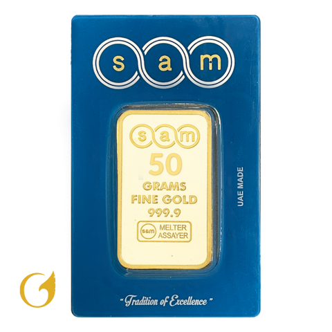 SAM 50 Gram Gold Bar 24