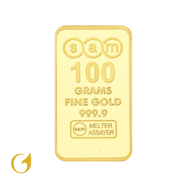 SAM 100 Gram Gold Bar 24